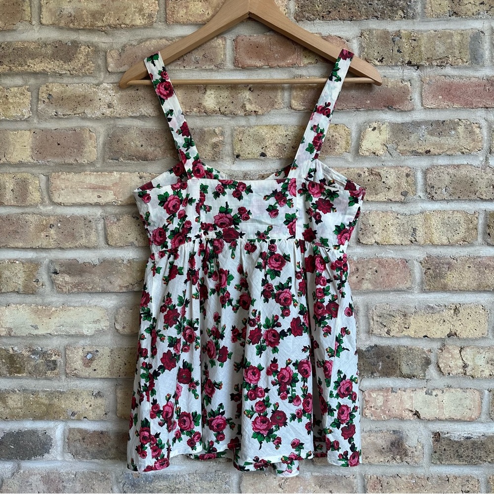 Topshop Tank w/ Pink Roses & Zipper - Picture 4 of 7